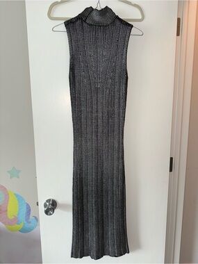 Zara metallic ribbed sweater dress